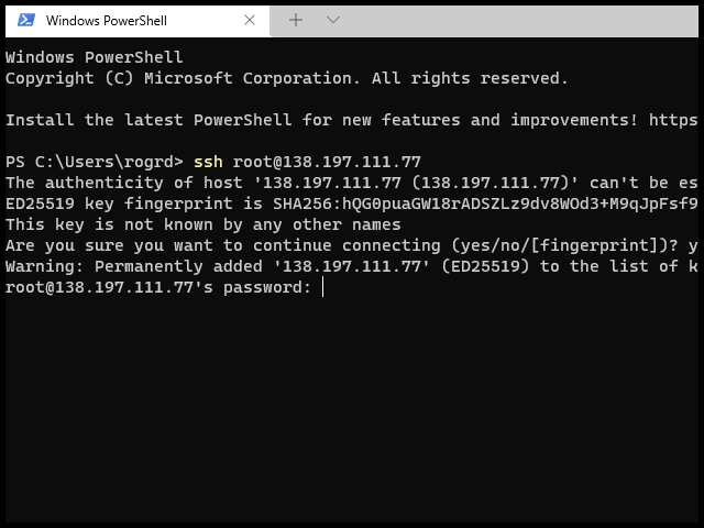 Windows PowerShell SSH