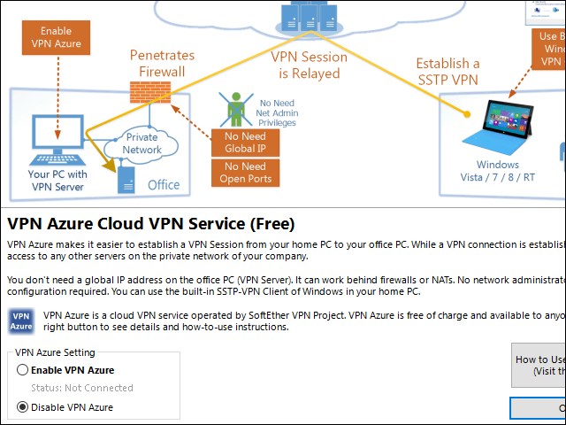 SoftEther VPN Azure Service Settings